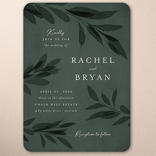Pressed Leaves Wedding Invitation design template
