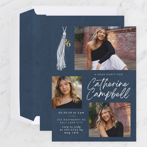 Refined Tassel Graduation Invitation