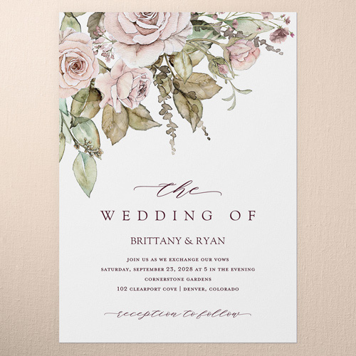 Rose Bouquet Wedding Invitation design template