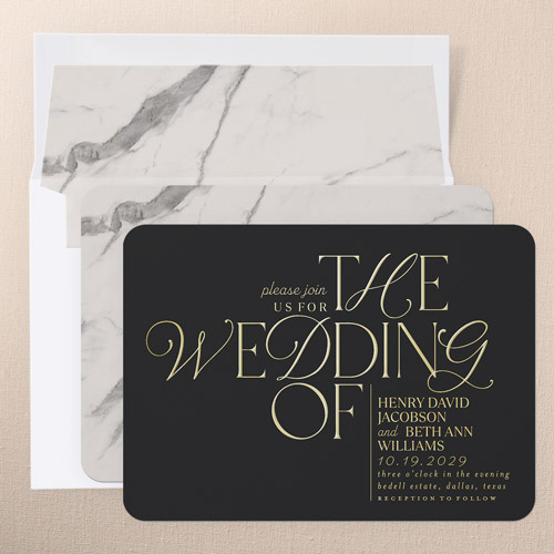 Shining Mixed Fonts Wedding Invitation design template