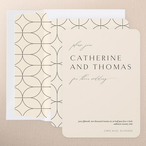 Smooth Sweeping Script Wedding Invitation design template