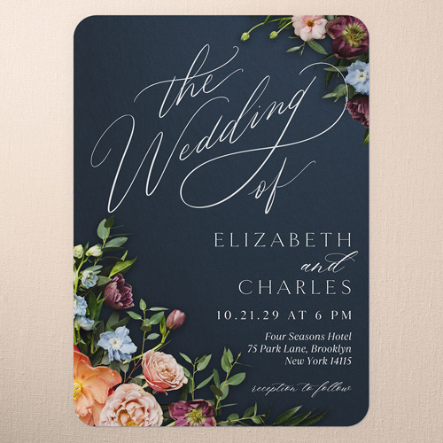 Stunning Floral Corners Wedding Invitation design template