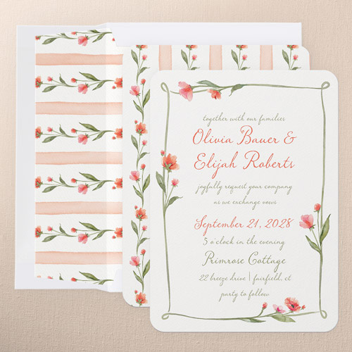Watercolor Wildflowers Wedding Invitation design template