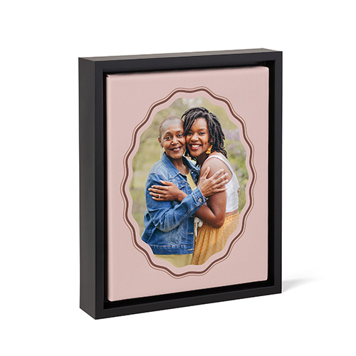 photo of mother and daughter on a tabletop canvas print