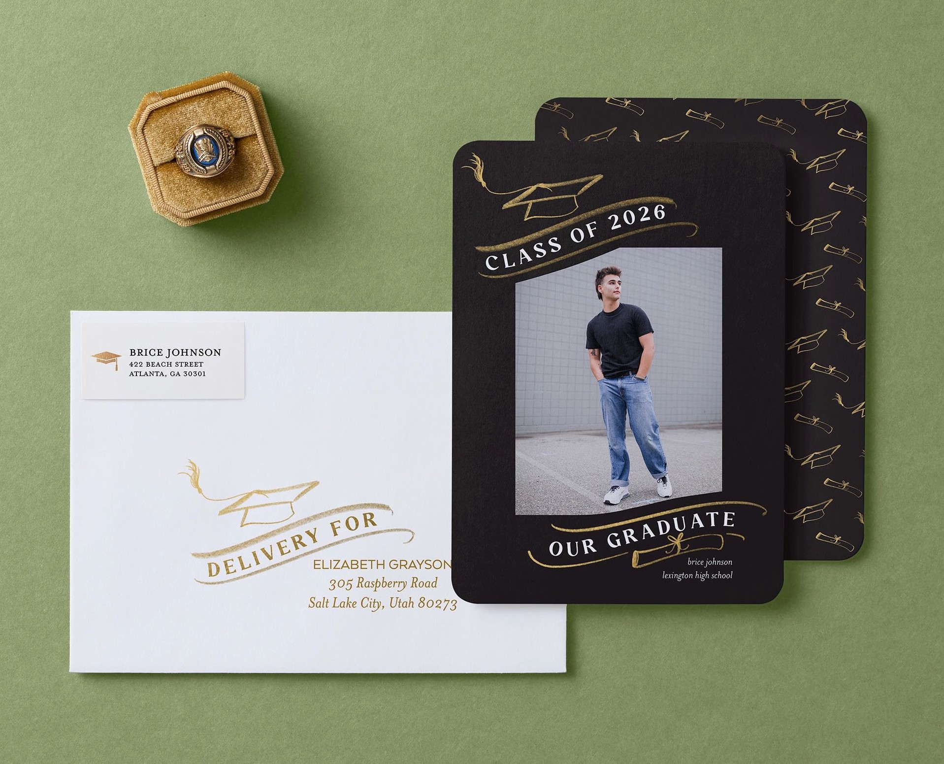 2026 graduation announcement and envelope