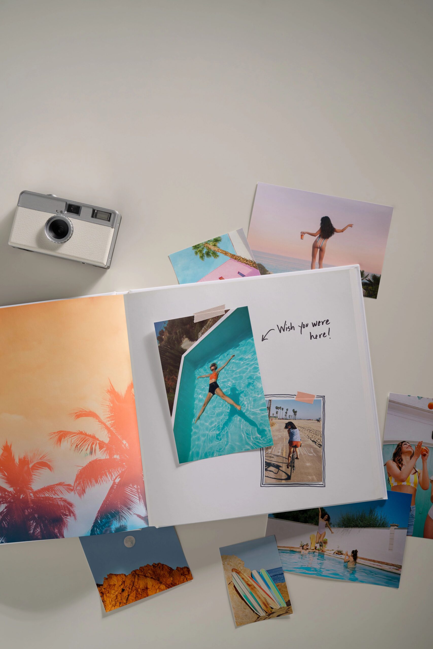 photo prints taped into a photo book