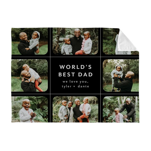 world's best dad photo blanket