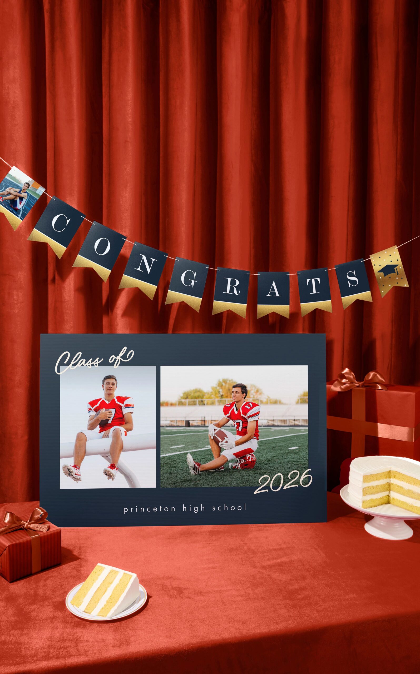 graduation photo collage on celebration photo board