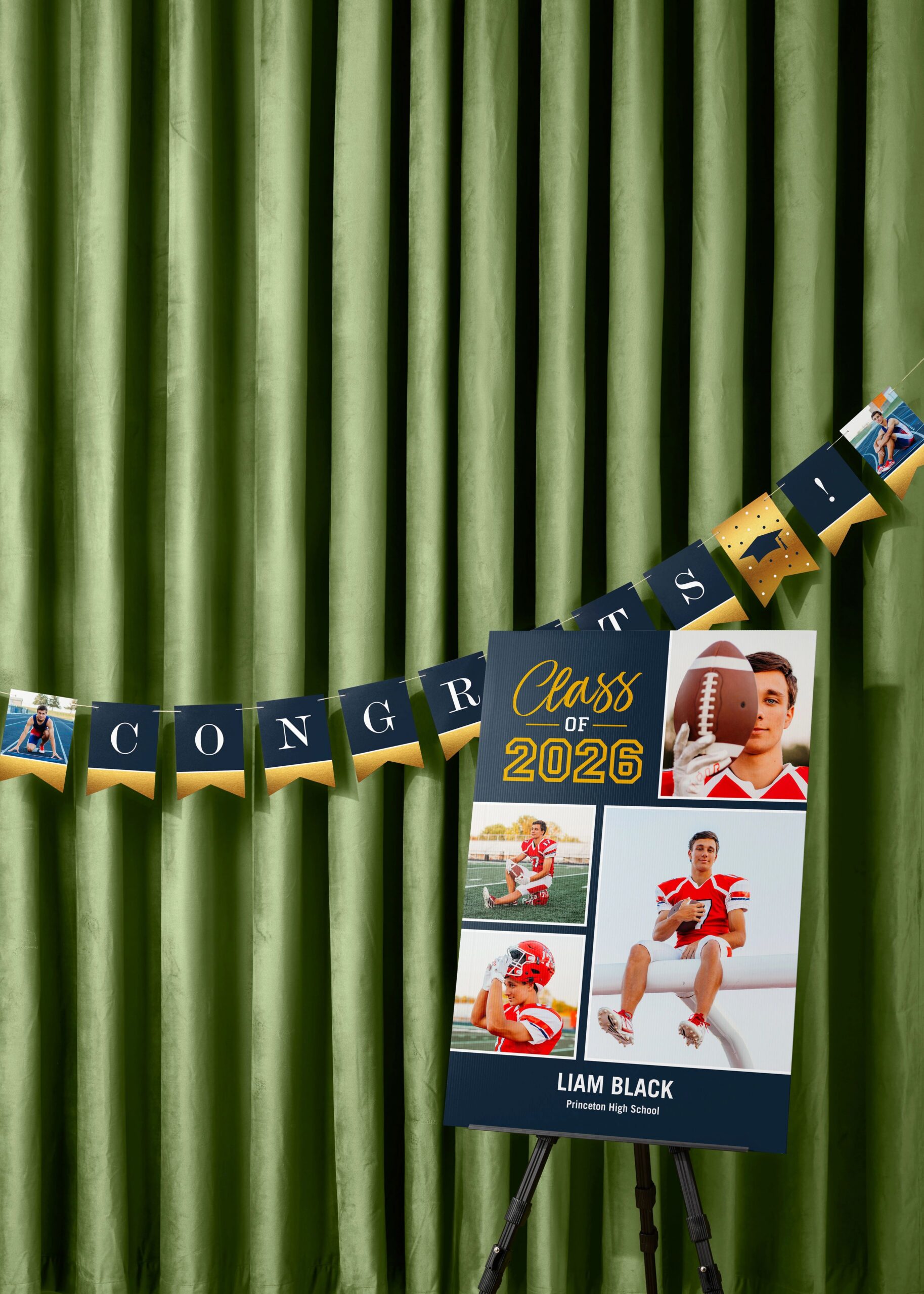 graduation photo collage on celebration photo board