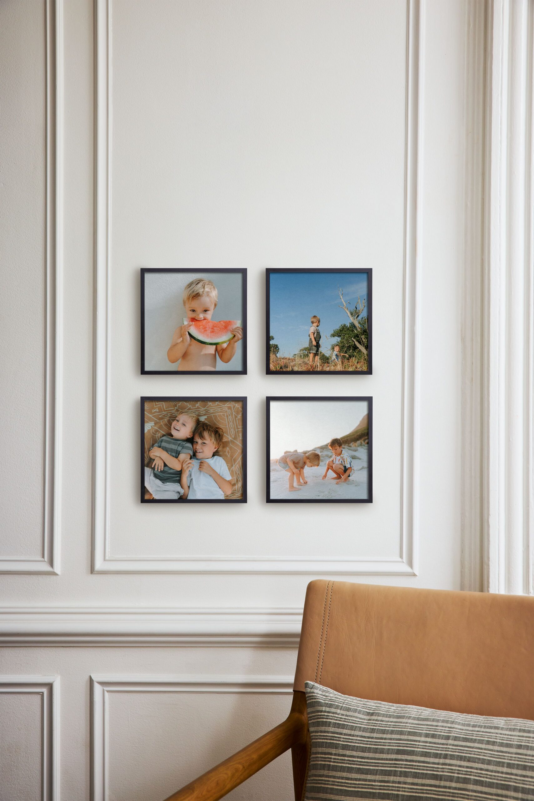 four framed photo tiles 