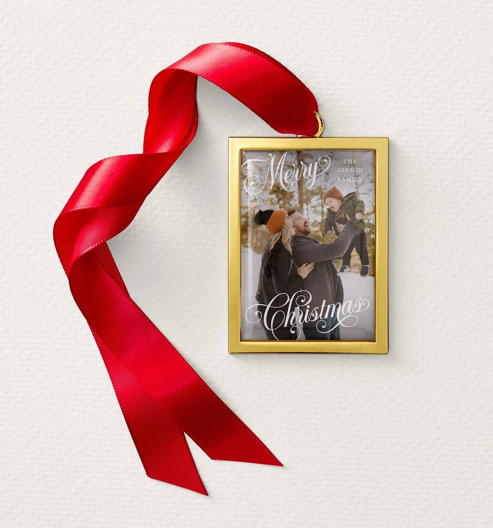 luxe frame ornament with gold frame