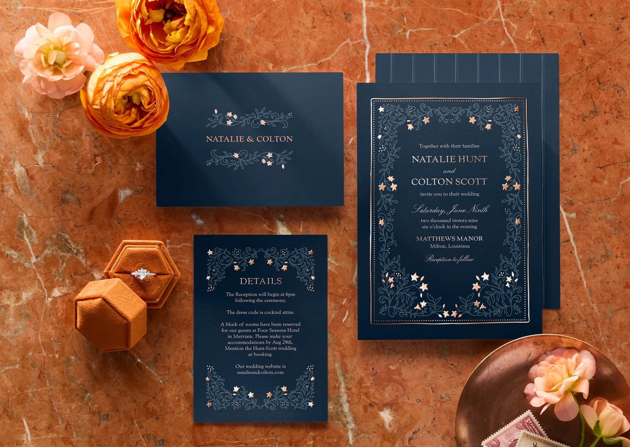 wedding enclosure card and wedding invitation