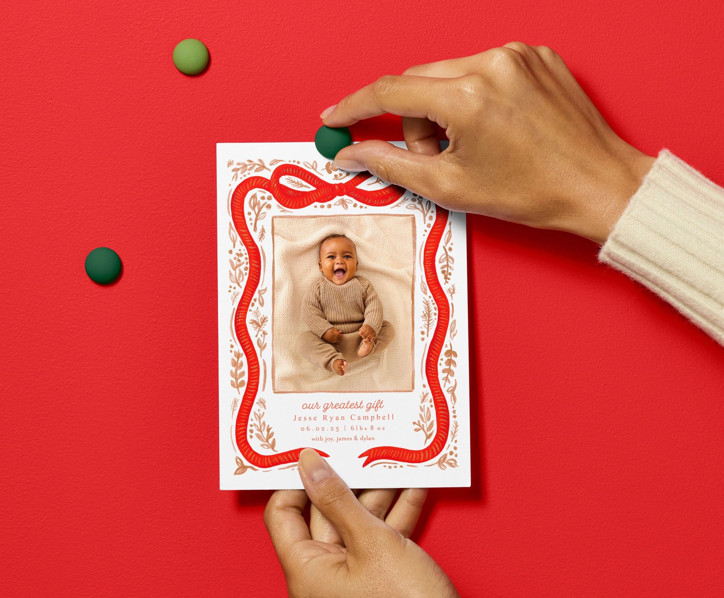 christmas birth announcement card