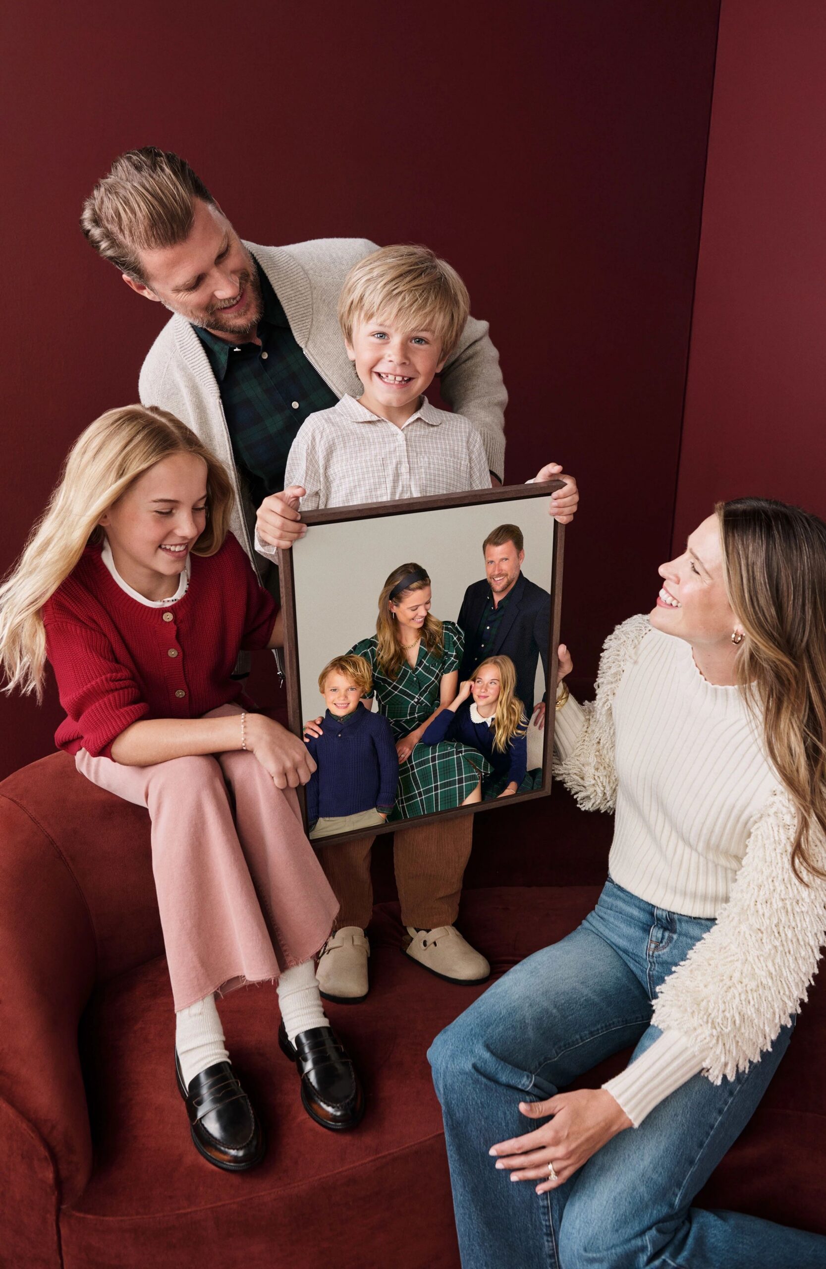 family photo in metal print