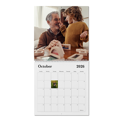 custom wall calendar with photo of grandpa and grandchild