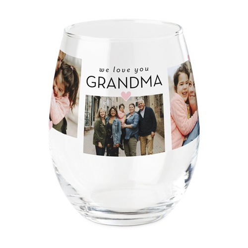 we love you grandma personalized wine glass