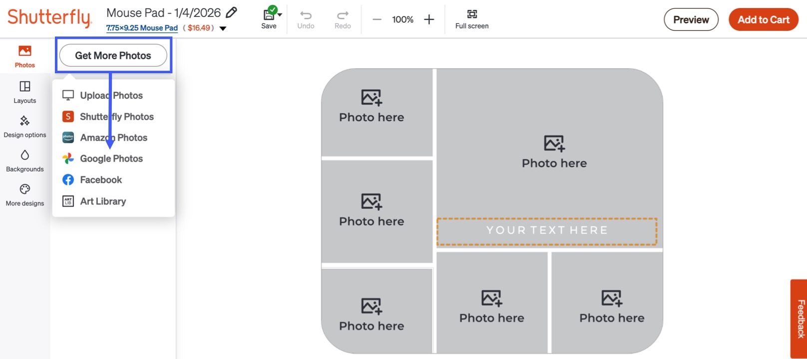 upload google photos to shutterfly