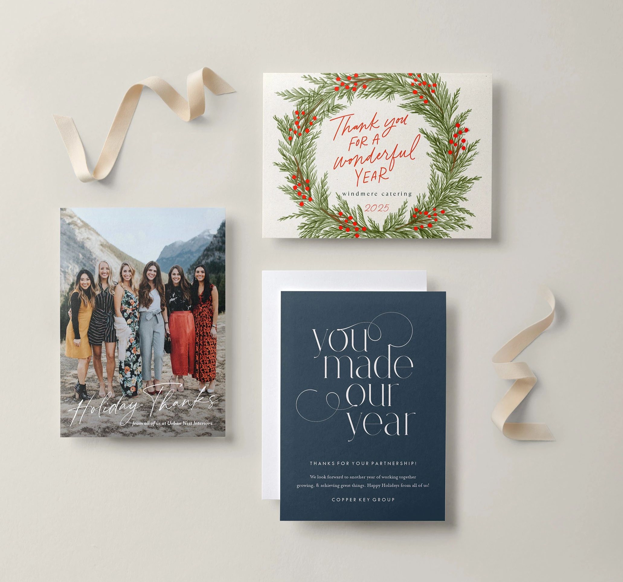 three business holiday cards