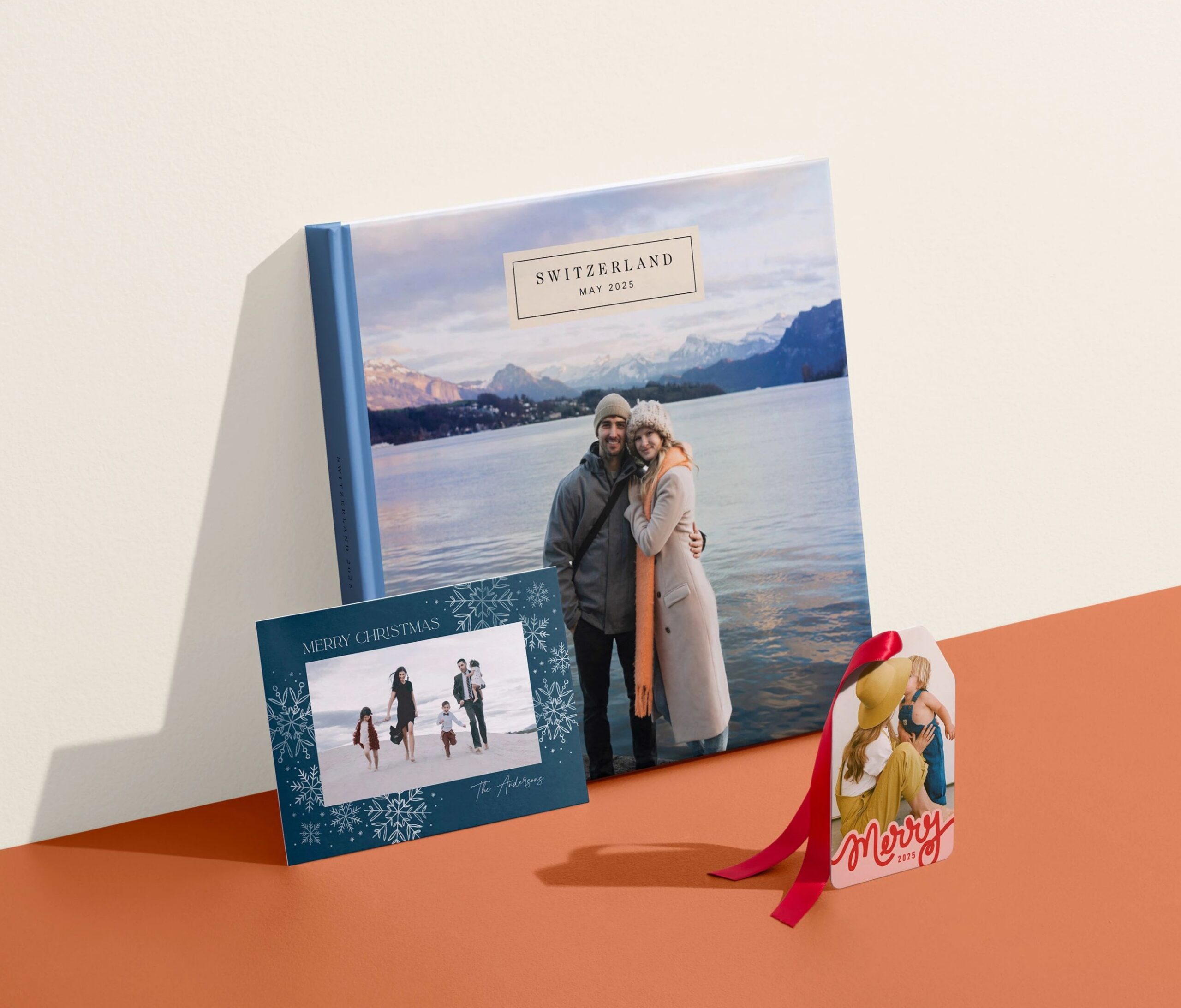 christmas card, photo book, photo ornament