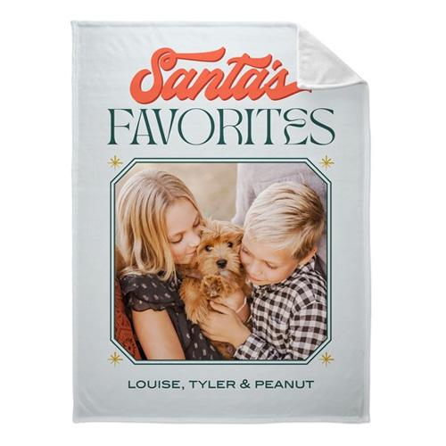 Santa's Favorites Fleece Photo Blanket