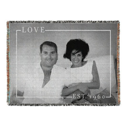 Love Border Woven Photo Blanket