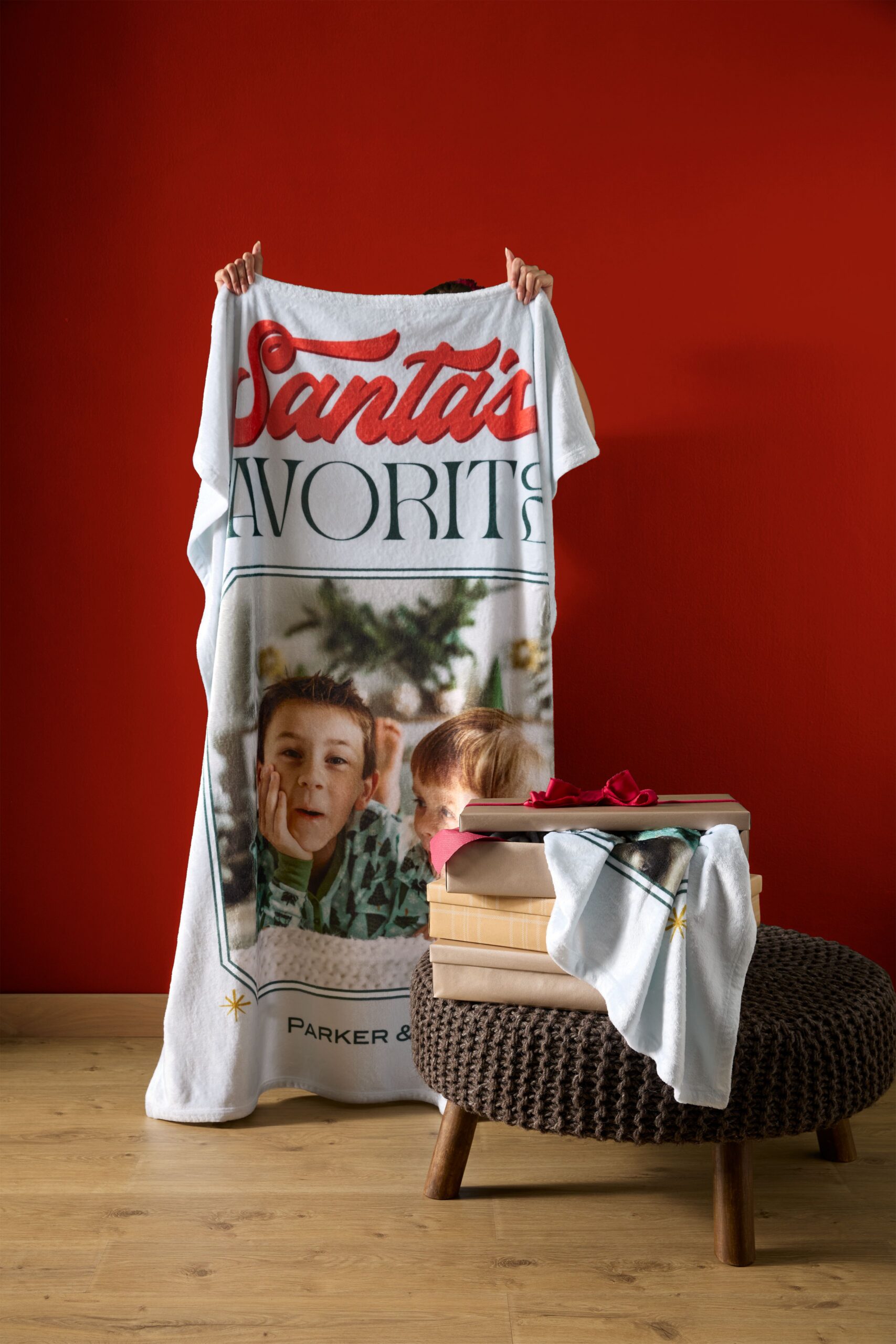 holding up santa's favorites plush fleece photo blankets size 50x60