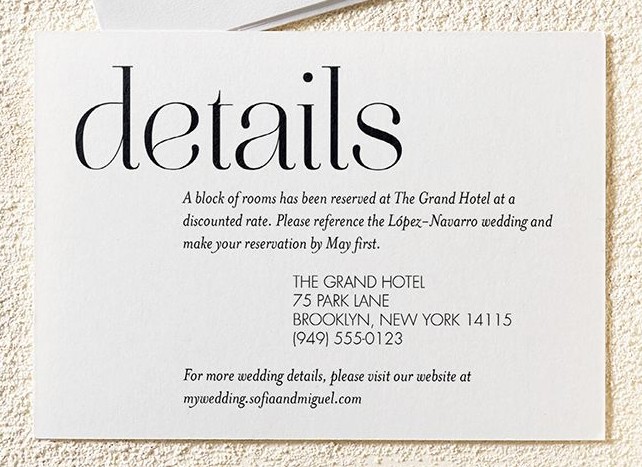 wedding enclosure card
