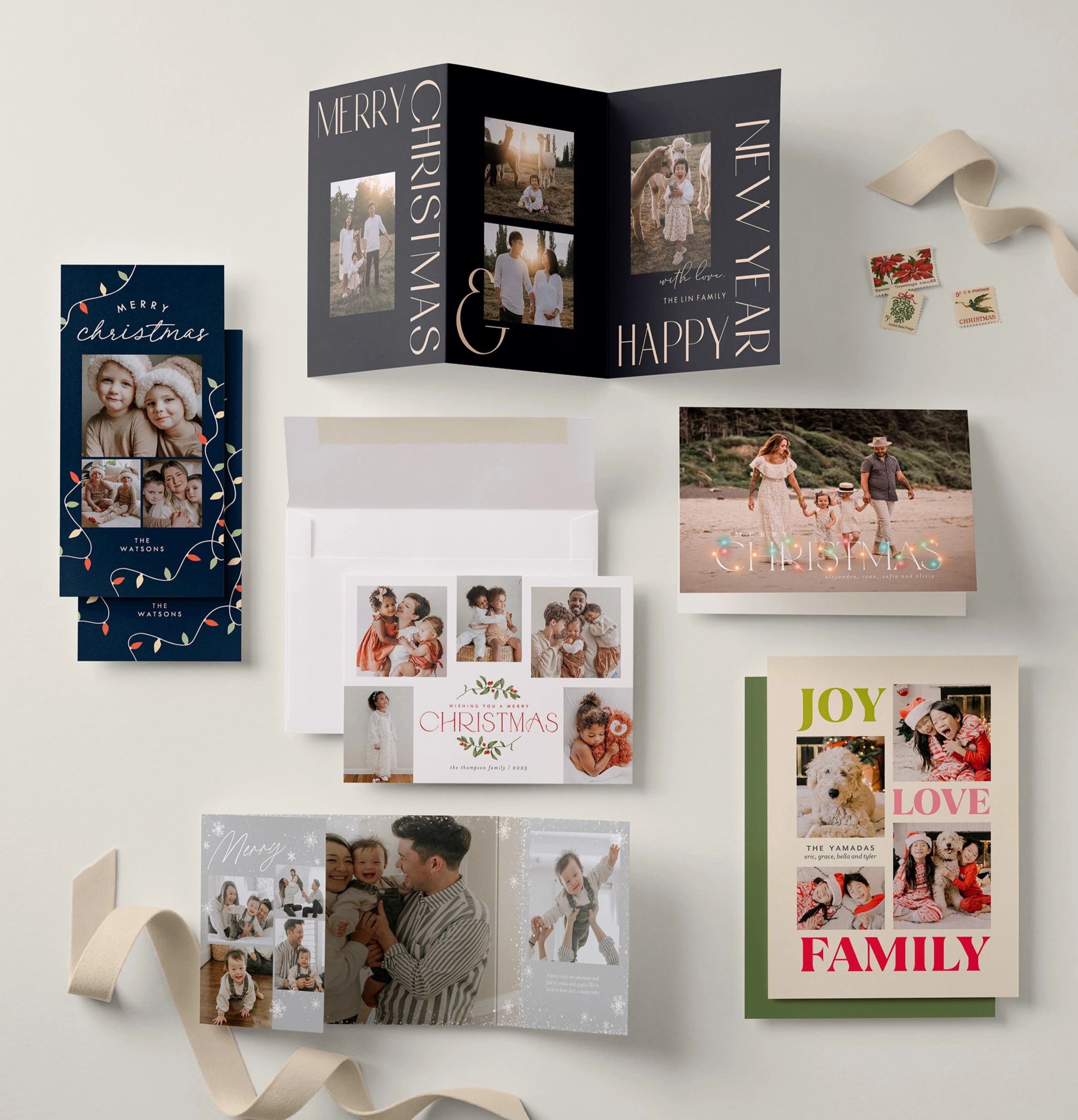 flat and folded christmas card formats