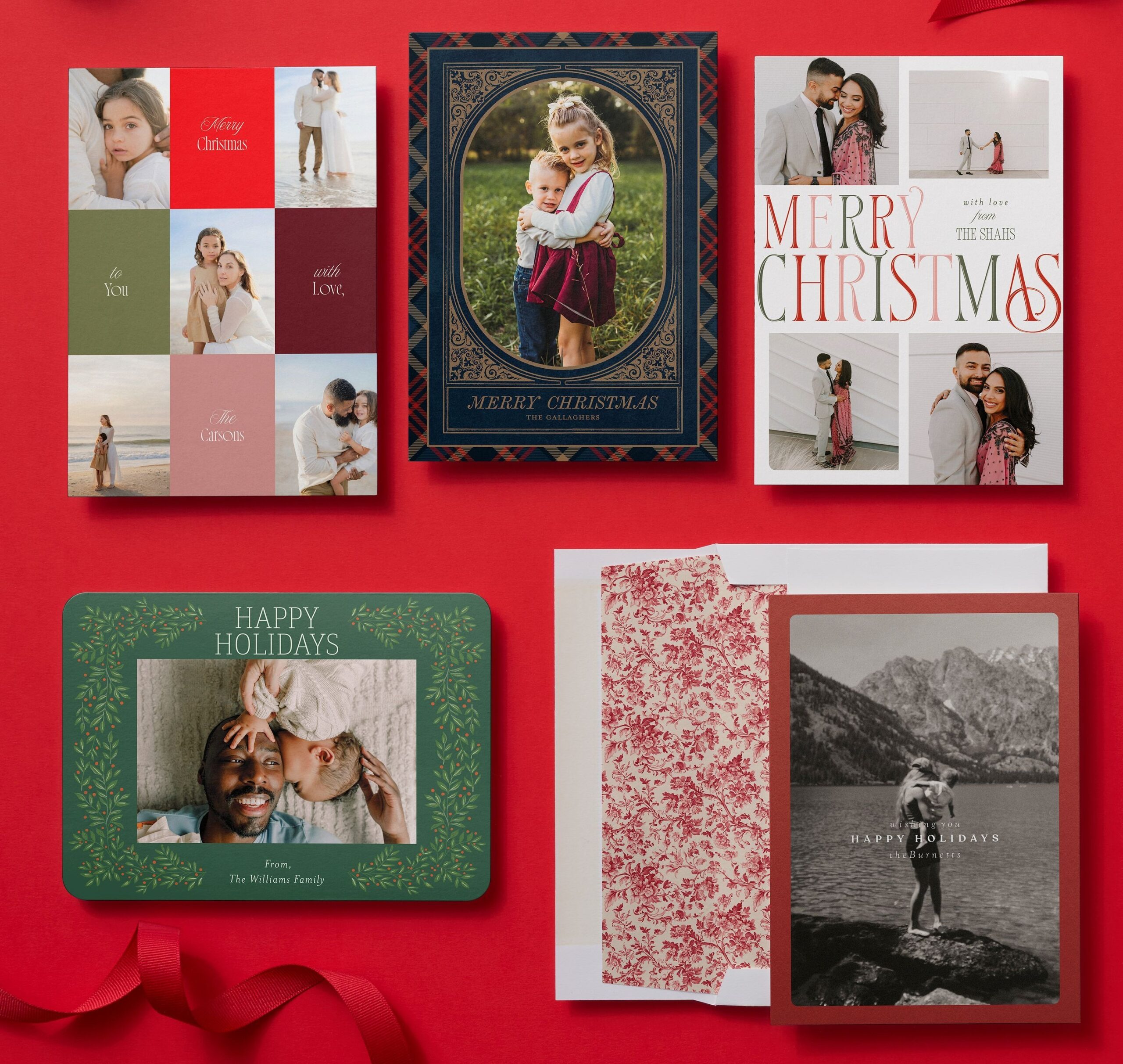 christmas cards flatlay