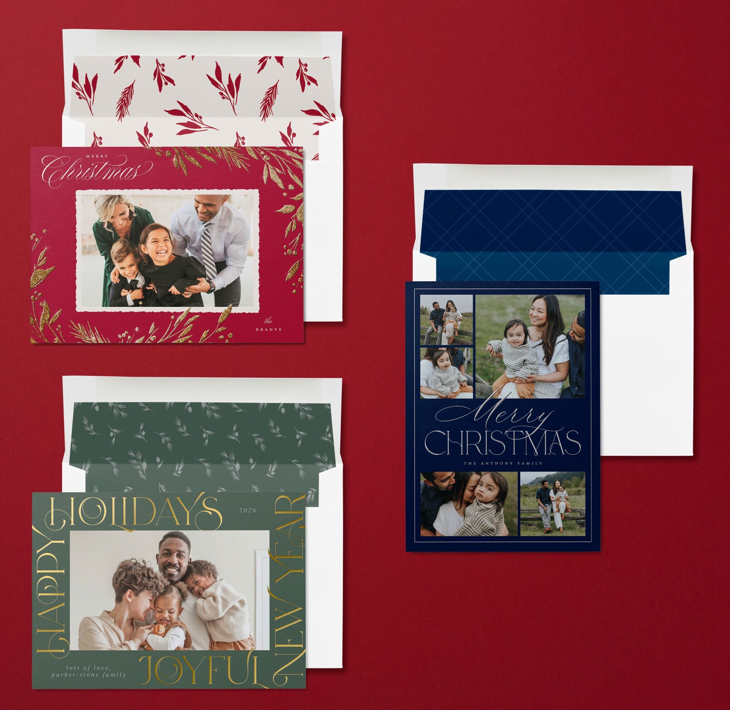 foil christmas cards and glitter christmas card