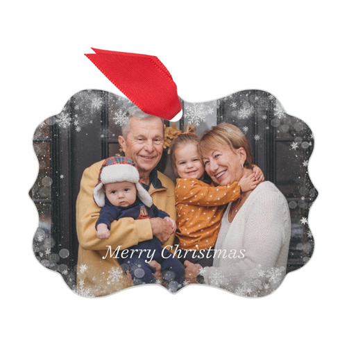 Falling Snowflakes Metal Ornament
