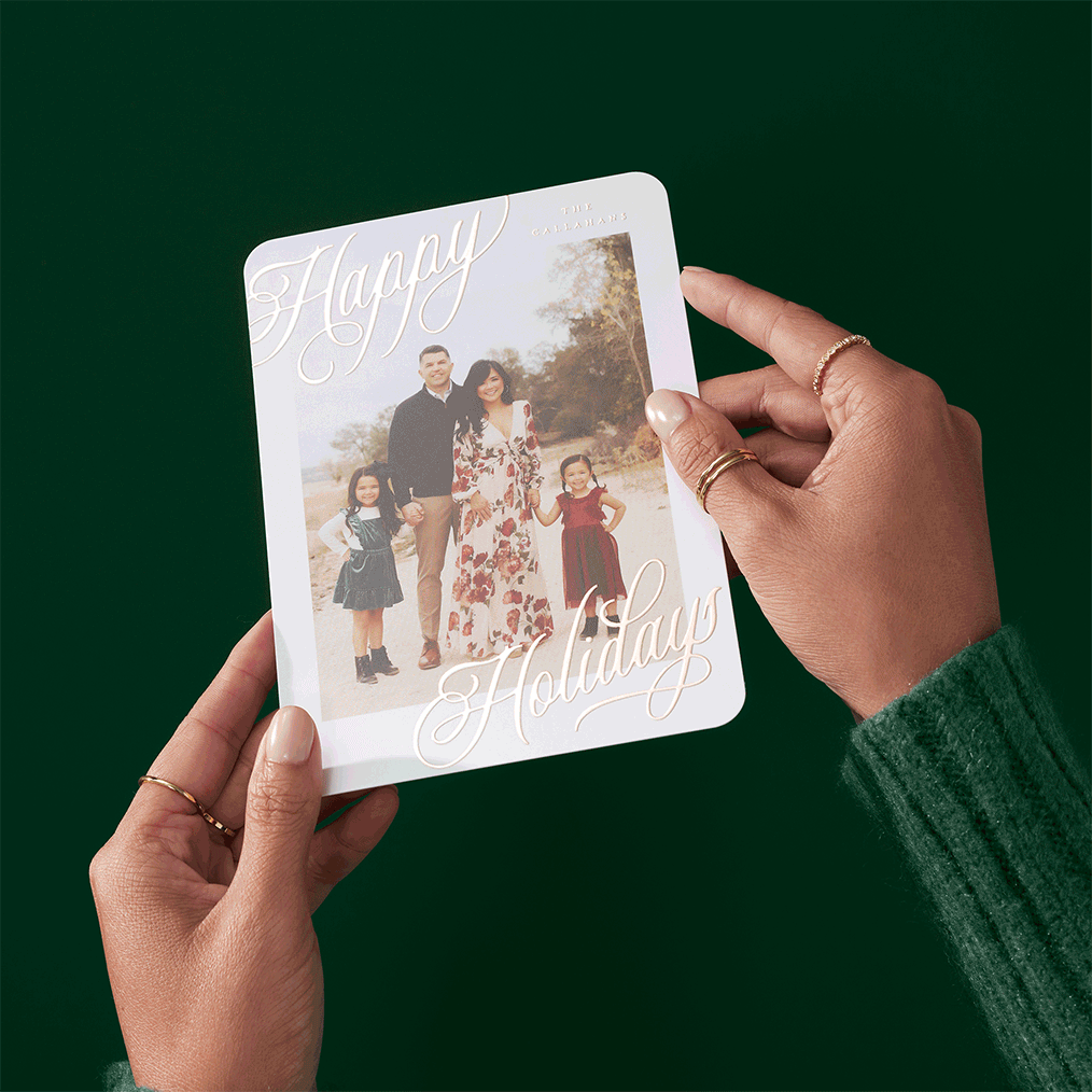 rose gold foil christmas card
