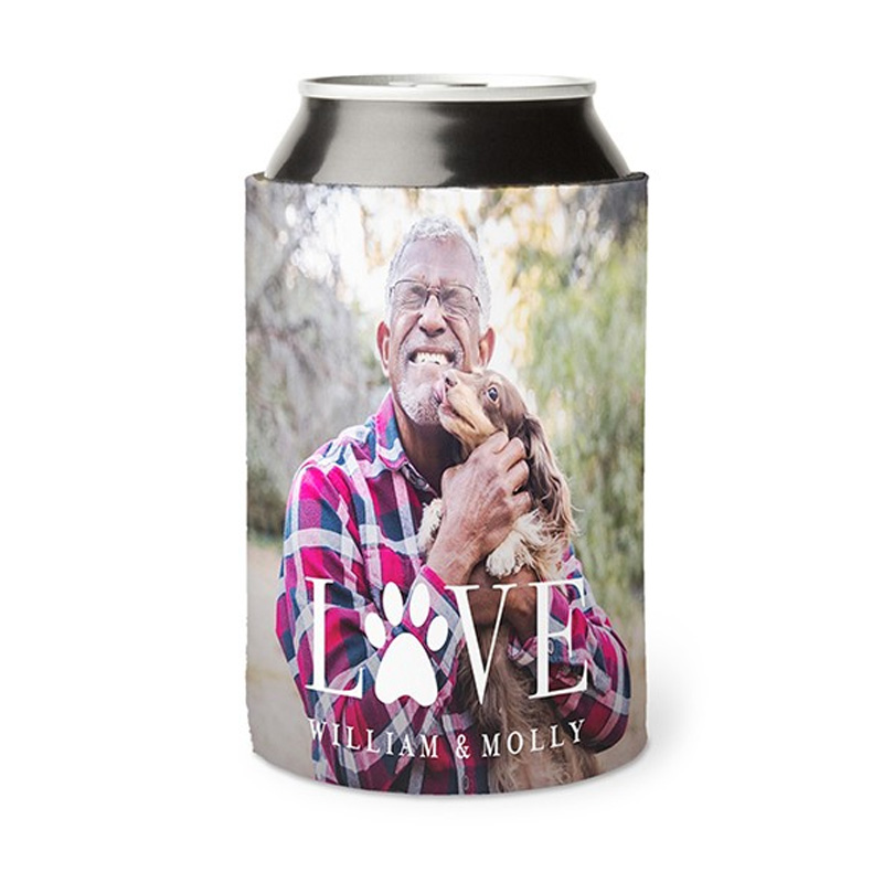 paw print themed can cooler
