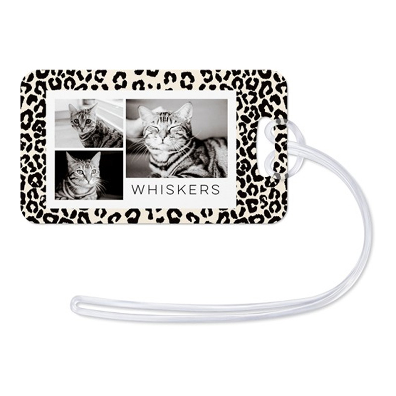 personalized luggage tag with photo of cat